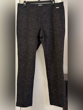 Calvin Klein Slim Fit Black Snake-Print Dress Pants Size Large